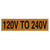 NSI VM-A-36 Voltage Marker Label, Large, 120V To 240V (1 Per Card), 9-In Wide X 2.25-In Tall