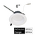 Halco 89212 Commercial Retrofit Downlight 8" Lumen and CCT Select 120-277V Dimmable TRIAC/ELV & 0-10V White Reflector White Flange