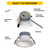 Halco 89212 Commercial Retrofit Downlight 8" Lumen and CCT Select 120-277V Dimmable TRIAC/ELV & 0-10V White Reflector White Flange