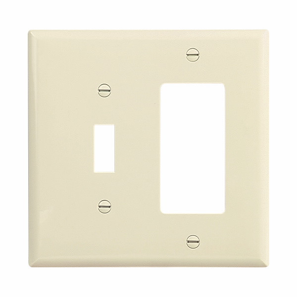 Eaton Wiring Devices PJ126A-SPL1 Wallplate 2G Toggle/Deco Poly Mid AL