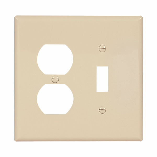 Eaton Wiring Devices PJ18V-SP-L Wallplate 2G Toggle/Duplex Poly Mid IV