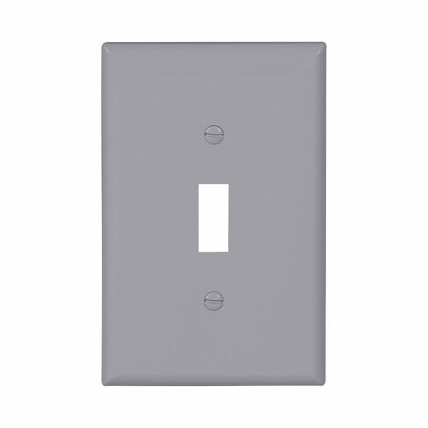 Eaton Wiring Devices PJ1GY Wallplate 1G Toggle Poly Mid GY