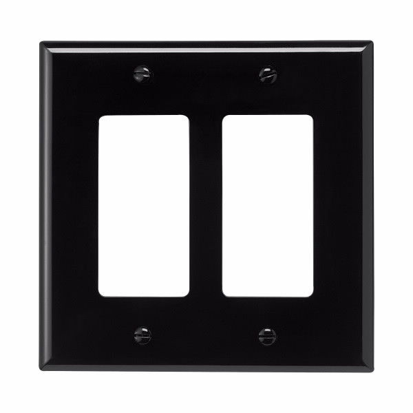 Eaton Wiring Devices PJ262BK-SP-L2 Wallplate 2G Decorator Poly Mid BK