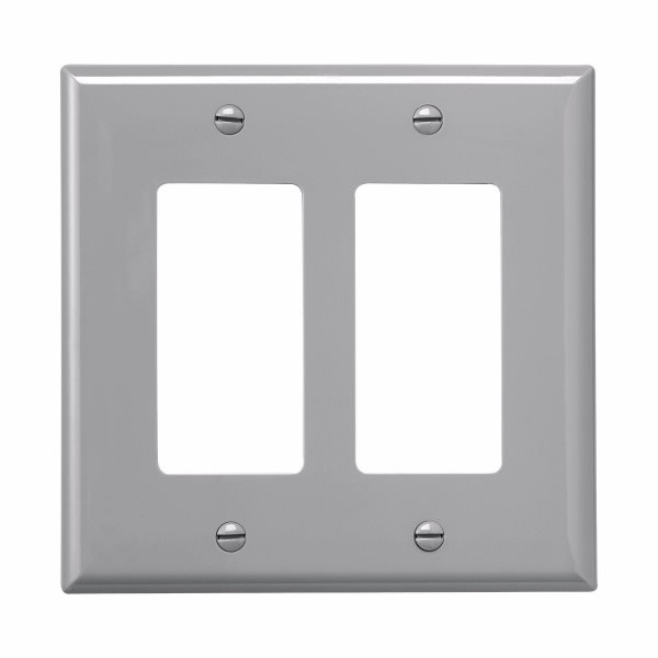 Eaton Wiring Devices PJ262GY-SP-L2 Wallplate 2G Decorator Poly Mid GY