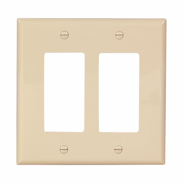 Eaton Wiring Devices PJ262V Wallplate 2G Decorator Poly Mid IV