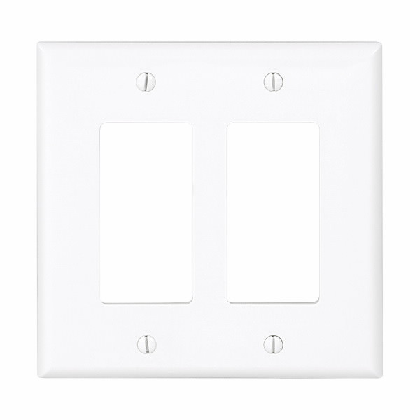 Eaton Wiring Devices PJ262W-SP-L Wallplate 2G Decorator Poly Mid WH