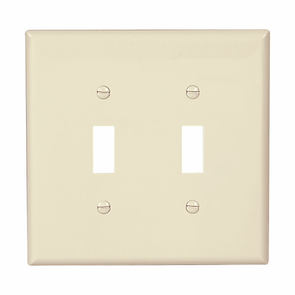 Eaton Wiring Devices PJ2A-SP-L Wallplate 2G Toggle Poly Mid AL