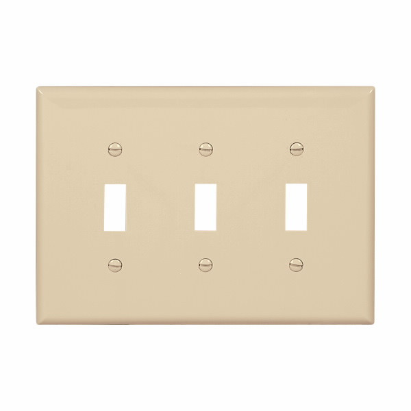 Eaton Wiring Devices PJ3V-SP-L Wallplate 3G Toggle Poly Mid IV