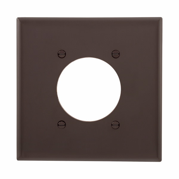 Eaton Wiring Devices PJ703B Wlplt 2G Sgl Rec W/2.15"Hole Poly Mid BR