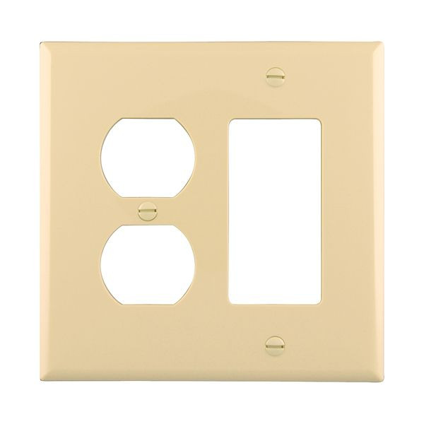 Eaton Wiring Devices PJ826V Wallplate 2G Dup/Deco Combo Poly Mid IV