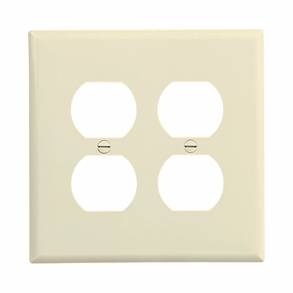 Eaton Wiring Devices PJ82A Wallplate 2G Duplex Poly Mid AL