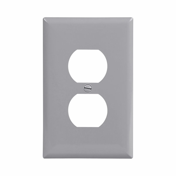 Eaton Wiring Devices PJ8GY-SP-L Wallplate 1G Duplex Poly Mid GY