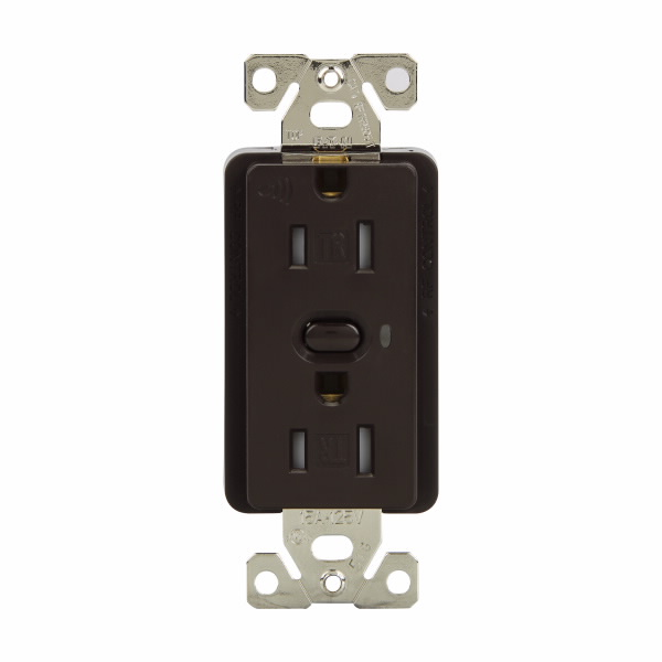 Eaton Wiring Devices RFTR9605-TB Z-Wave Plus Receptacle 15A125V2P3W Brown