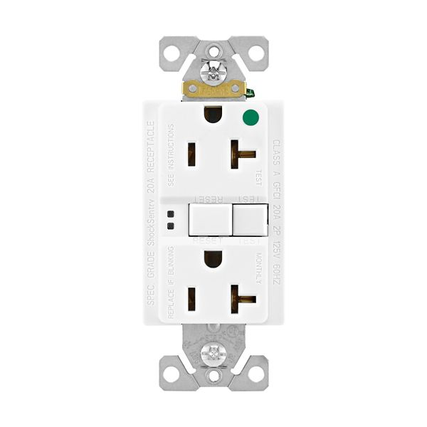 Eaton Wiring Devices SGFH20FW GFCI HG ST Duplex 20A 125V WH NAFTA