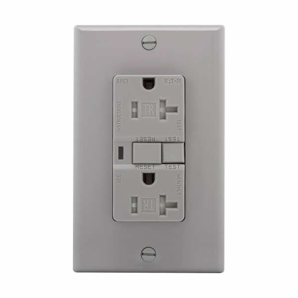 Eaton Wiring Devices TRAFCI20GY AFCI TR Duplex 20A 125V GY