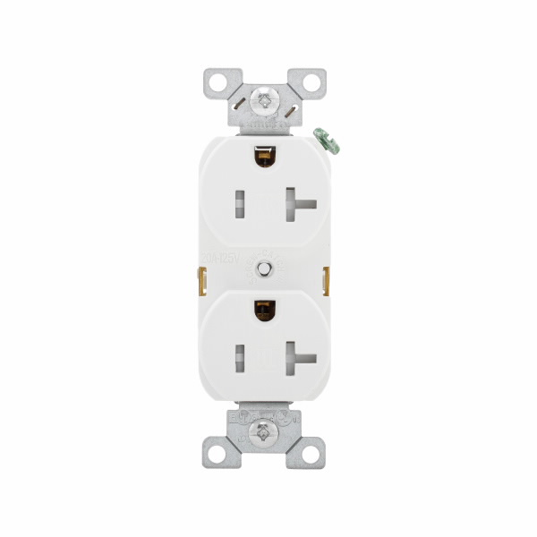 Eaton Wiring Devices TRBR20W-L RECP TR DUPLEX 20A 125V 2P3W STR B&S WH