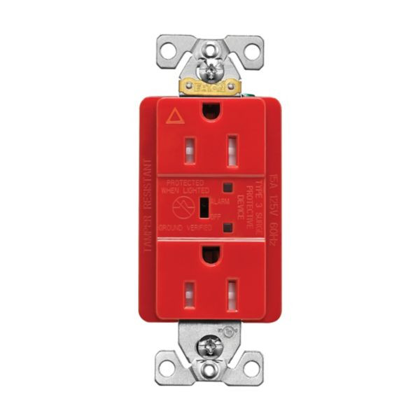 Eaton Wiring Devices TRIG5262RDS SURGE RECP TR IG 15A 125V LED & ALARM RD