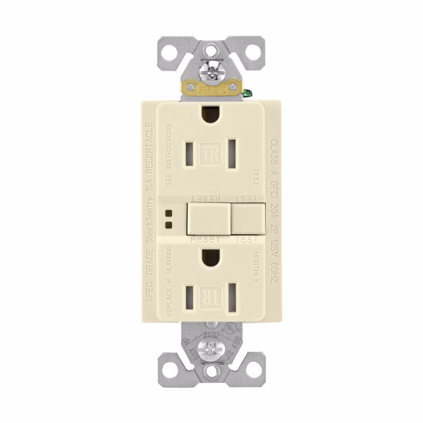 Eaton Wiring Devices TRSGF15A-M-L GFCI TR ST Dup 15A 125V W/Mid Wlplt AL