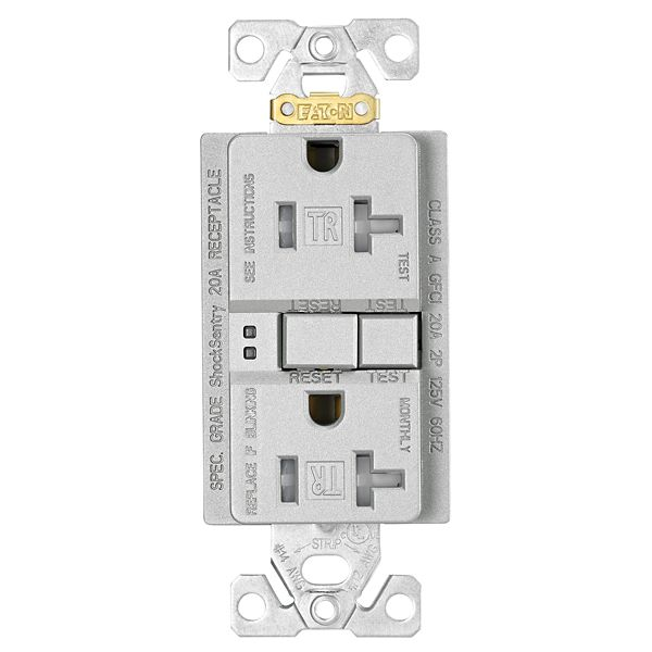 Eaton Wiring Devices TRSGF20SG-L GFCI TR Self Test Duplex 20A 125V SG