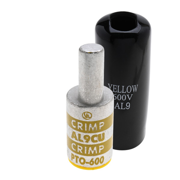 NSi PTO-600 600 MCM Conductor  400 MCM Aluminum Offset Pin Terminal – Yellow – Aluminum Pin