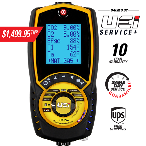 UEI C165+ Residential/Commercial Combustion Analyzer