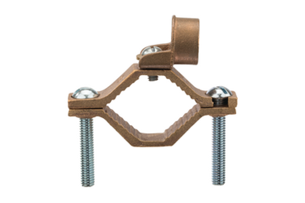 NSI EG-6 Ground Clamp 1.25" - 2" Water Pipe 1/2" Conduit Hub 6 STRanded Ground Max UL467 cULus CSA