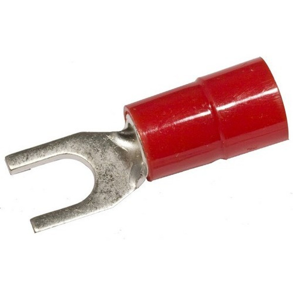 Morris Products 11644 Nylon Insulated Fork/Spade Terminals - 8 Awg Wire, 1/4" Stud