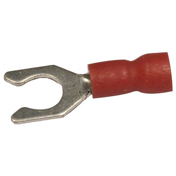 Morris Products 11702 Vinyl Insulated Locking Fork/Spade Terminals - 22-16 Wire, #6 Stud
