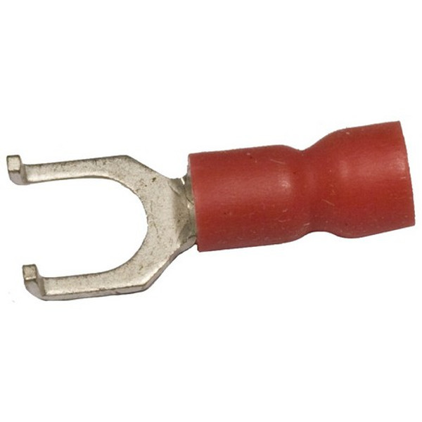 Morris Products 11766 Vinyl Insulated Flange Fork/Spade Terminals - 22-16 Wire, #8 Stud