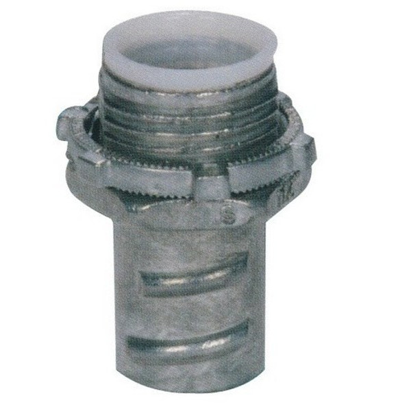 Morris Products 15080 Screw-In Connectors Insulated Throat for Greenfield/Flex Conduit - Zinc Die Cast 1"