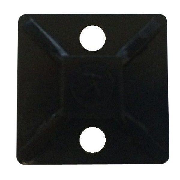 Morris Products 20395 Self-Adhesive Tie Mounts UV Black 3/4" x 3/4" with (2) #8 Screw Holes