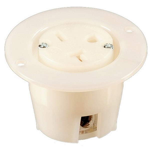 Morris Products 20425 Flanged Recessed Sraight Blade Female Receptacle 20A 250VAC