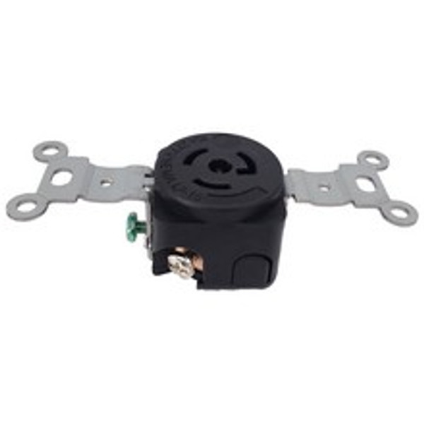 Morris Products 20446 Twist Lock Wall Mount Receptacles - 2 Pole 3 Wire  15A 277V