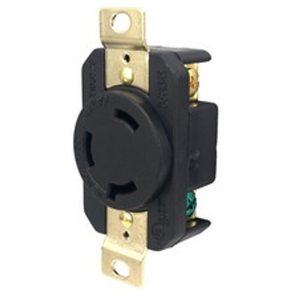 Morris Products 20452 Twist Lock Wall Mount Receptacles - 2 Pole 3 Wire  30A 277V