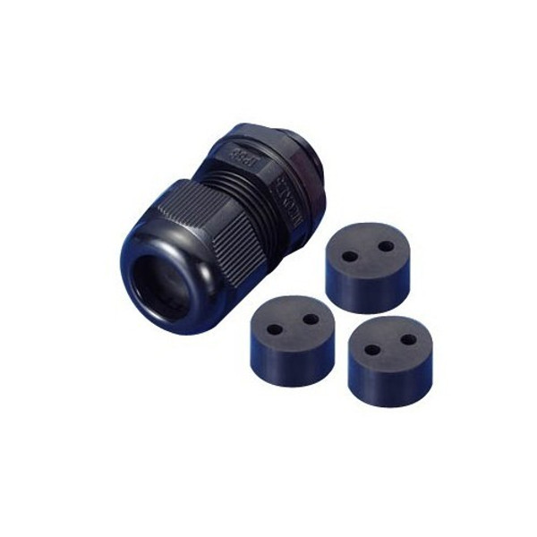 Morris Products 22231 Nylon Cable Glands - Multi-Conductor - NPT Thread  2 Hole 3/8"  .064" - .102"