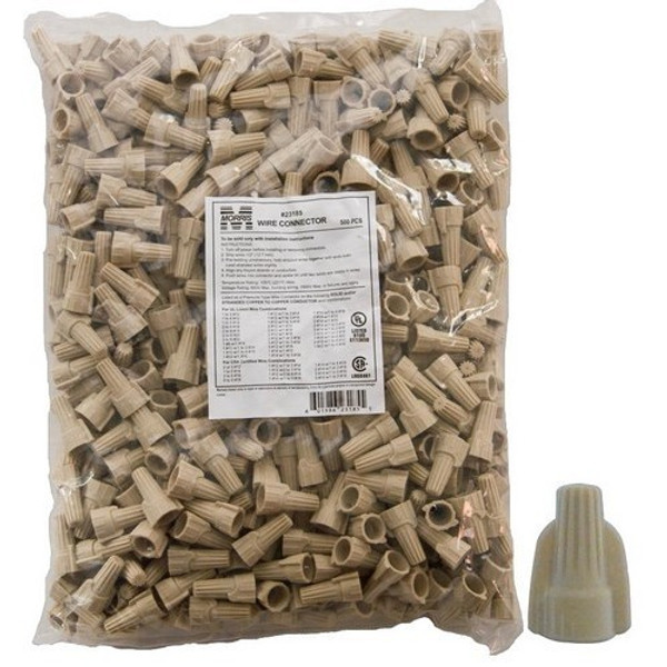 Morris Products 23185 Winged Twist Connectors Tan Bagged 500 Bulk Pack