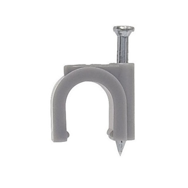 Morris Products 35010 Plastic Cable Clips Round for RG 6 Coax Cable Gray