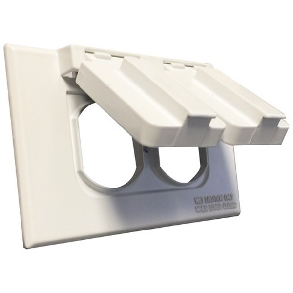Morris Products 37012 One Gang Weatherproof Covers - Horizontal Duplex Receptacle White