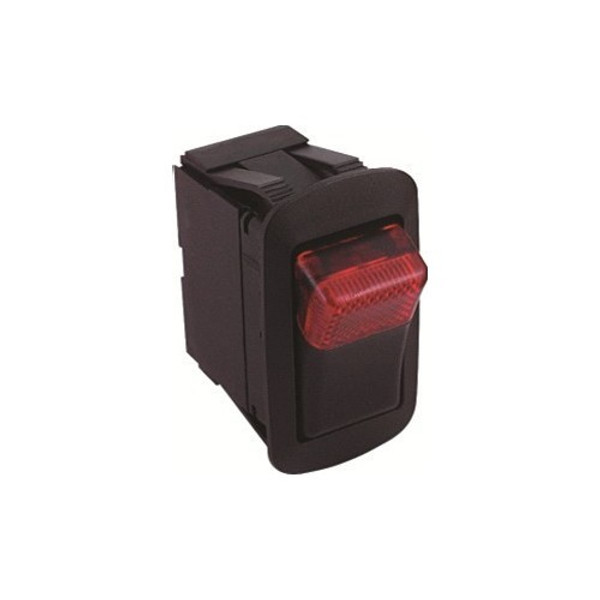 Morris Products 70176 Red Lighted Rocker Switch On-Off DPST Quick Connect Spade Terminal