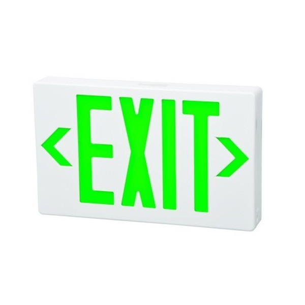 Morris Products 73014 LED Exit Sign Green LED White Housing