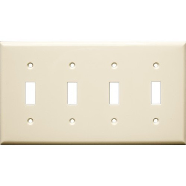 Morris Products 81043 Lexan Wall Plates 4 Gang Toggle Switch Almond