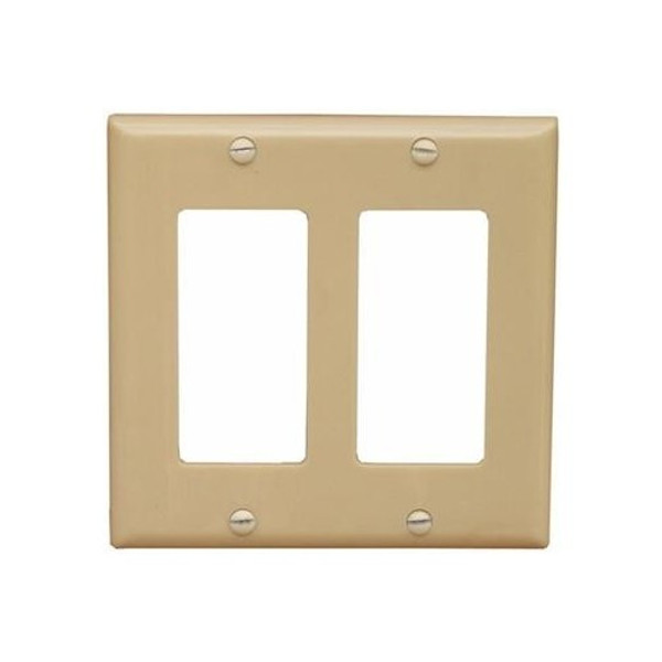 Morris Products 81120 Lexan Wall Plates 2 Gang Decorative/GFCI Ivory