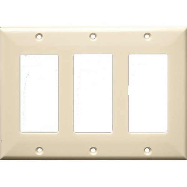 Morris Products 81133 Lexan Wall Plates 3 Gang Decorative/GFCI Almond