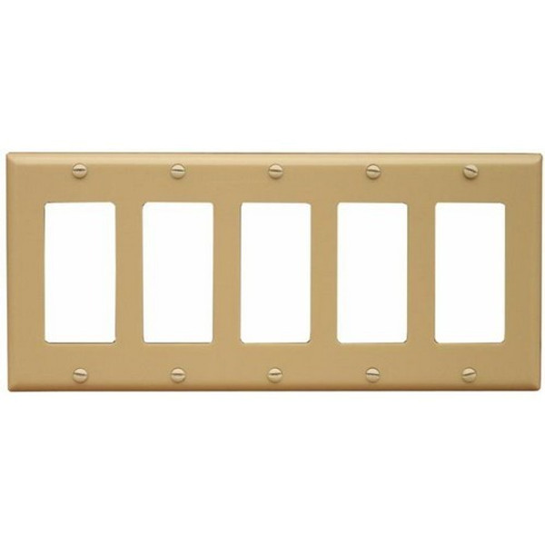 Morris Products 81150 Lexan Wall Plates 5 Gang Decorative/GFCI Ivory