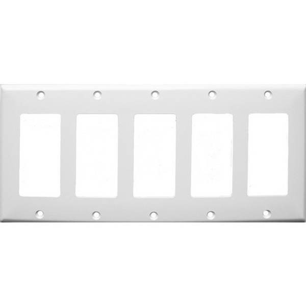 Morris Products 81151 Lexan Wall Plates 5 Gang Decorative/GFCI White