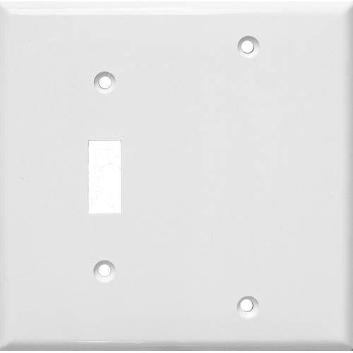 Morris Products 81211 Lexan Wall Plates 2 Gang 1 Toggle 1 Blank White
