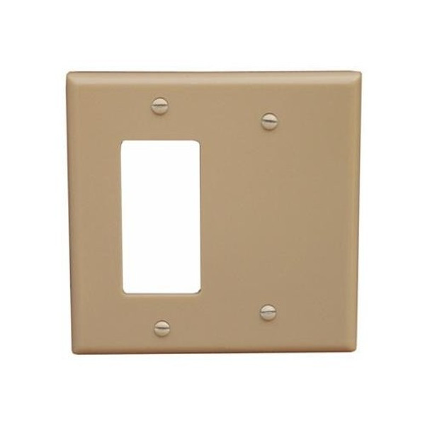 Morris Products 81220 Lexan Wall Plates 2 Gang 1 GFCI 1 Blank Ivory