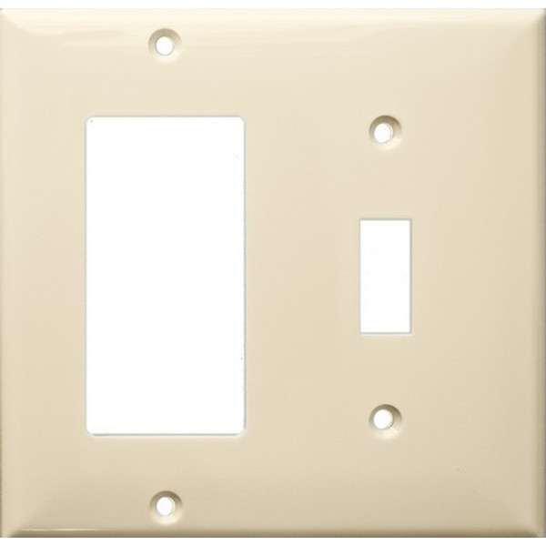 Morris Products 81243 Lexan Wall Plates 2 Gang 1 Toggle 1 GFCI Almond