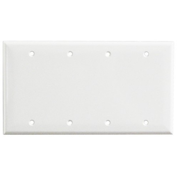 Morris Products 81541 Lexan Wall Plates 4 Gang Blank White