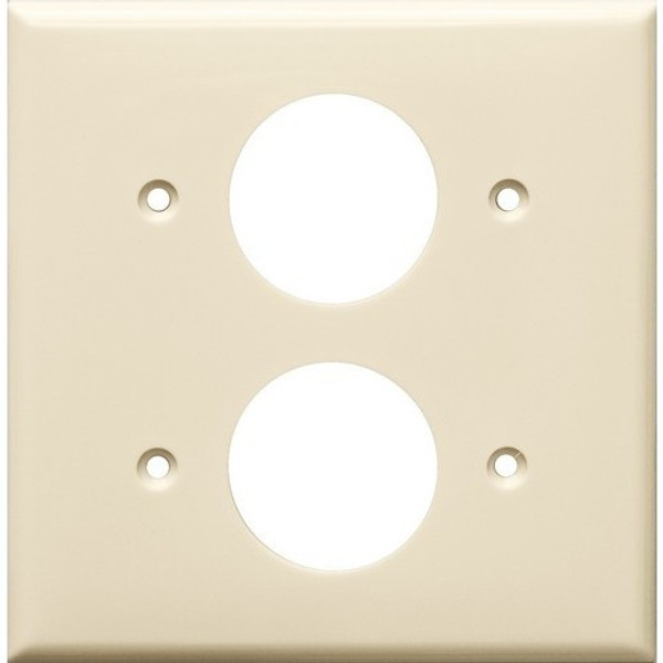 Morris Products 81623 Lexan Wall Plates 2 Gang 2 Single Receptacle 1.406 Almond